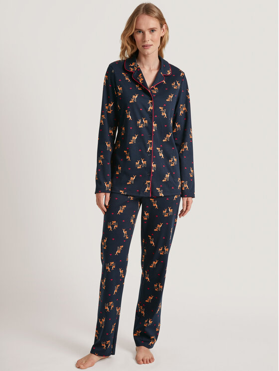 Calida Calida Pyžamo 41695 Tmavomodrá Regular Fit