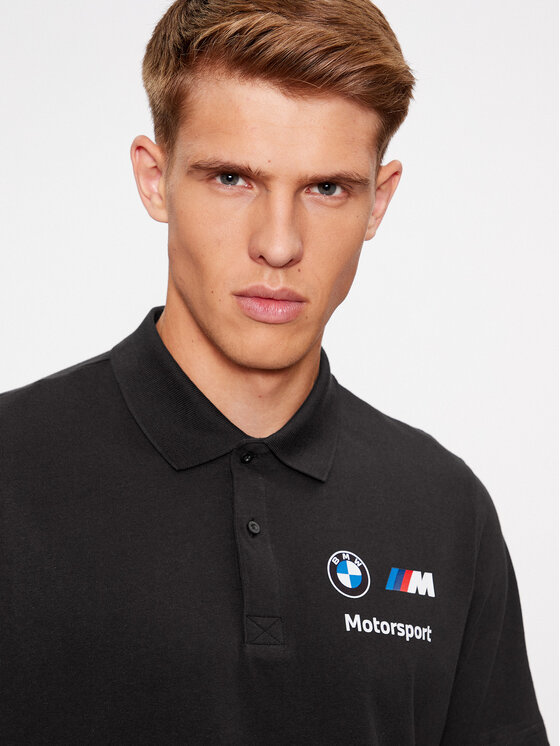 Puma Puma Тениска с яка и копчета Bmw Mms Ess 621312 Черен Regular Fit