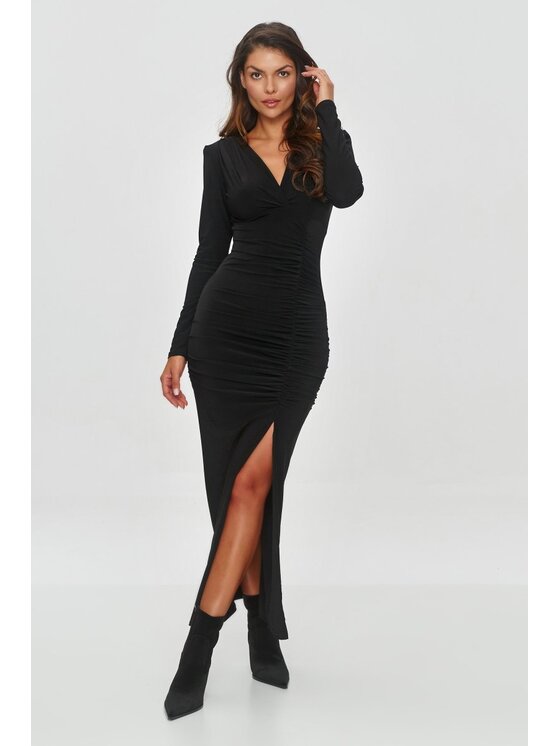 Makadamia Makadamia Sukienka wieczorowa M854 Czarny Shaped Fit