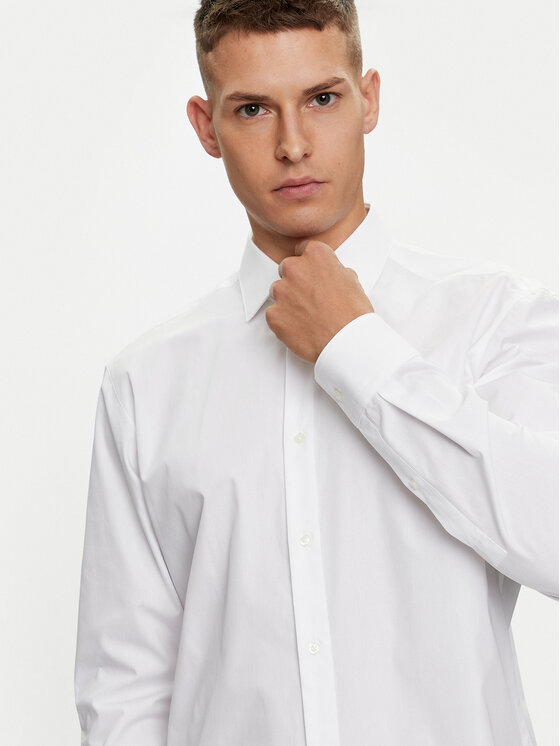 HUGO Hugo Риза Valerio 50519812 Бял Modern Fit