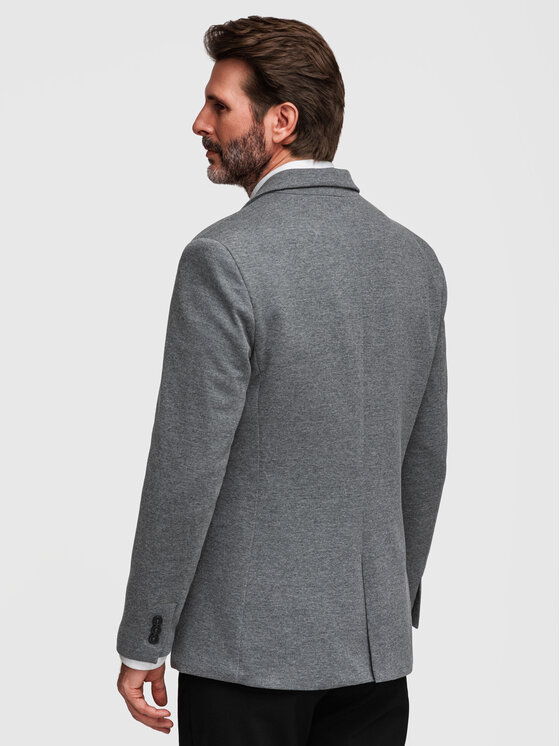 Ombre Ombre Marynarka M170 Szary Slim Fit