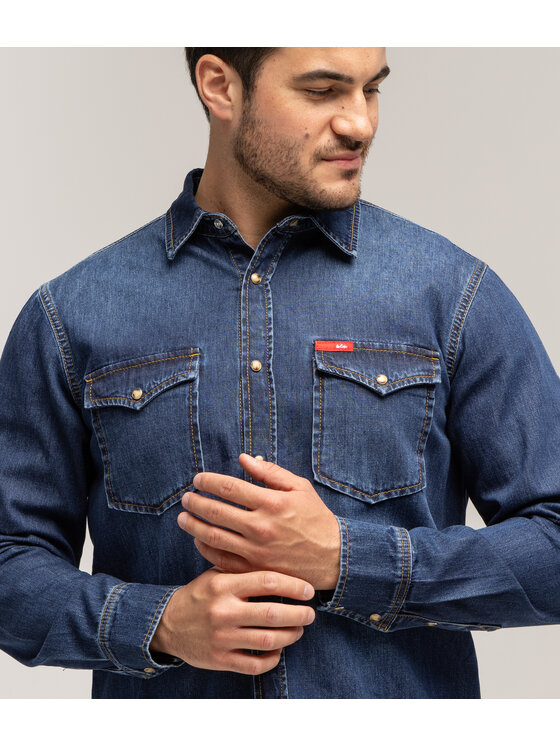 Lee Cooper Lee Cooper Koszula jeansowa KADIR 3212 Niebieski Regular Fit