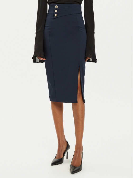 Rinascimento Rinascimento Midi krilo CFC0119972003 Mornarsko modra Slim Fit