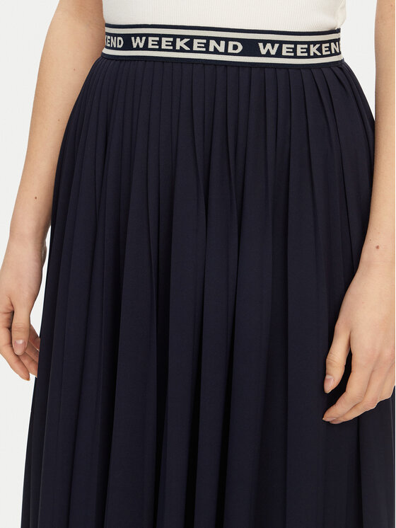 Weekend Max Mara Weekend Max Mara Plisovaná sukně Bleu 2515771031 Tmavomodrá Regular Fit