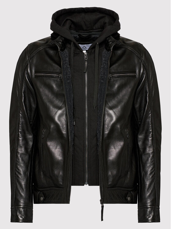 Serge Pariente Serge Pariente Lederjacke Eriko Schwarz Regular Fit