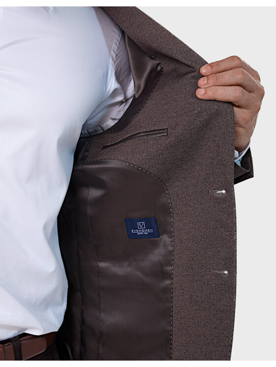 Evenemen Evenemen Marynarka Harmony 03 Brązowy Slim Fit