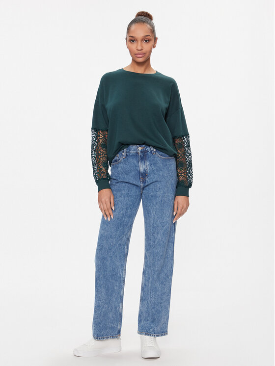 Vila Vila Majica dugih rukava 14089888 Zelena Relaxed Fit
