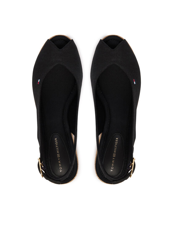 Tommy Hilfiger Tommy Hilfiger Espadrilky Mid Wedge Espad Slingback FW0FW09228 Čierna