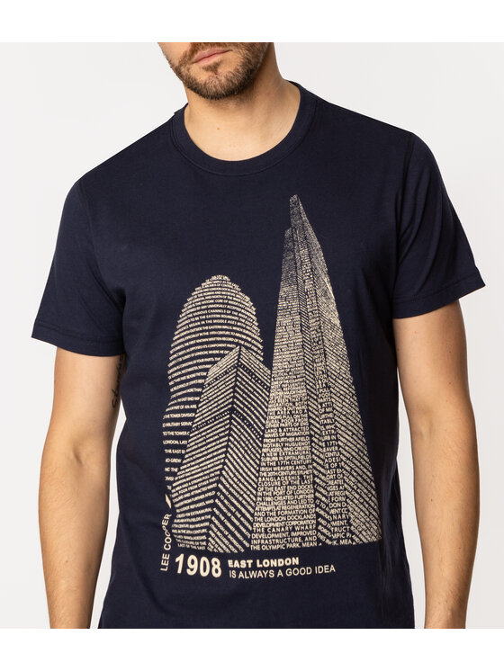 Lee Cooper Lee Cooper T-Shirt LONDON7 1160 Granatowy Slim Fit