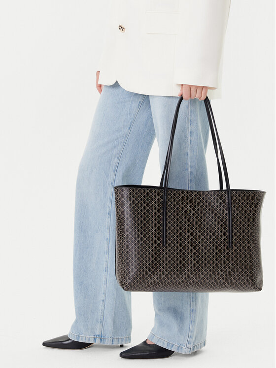 Calvin Klein Calvin Klein Τσάντα Emblem Aop Tote W/ Pouch LV04F3266G Μαύρο