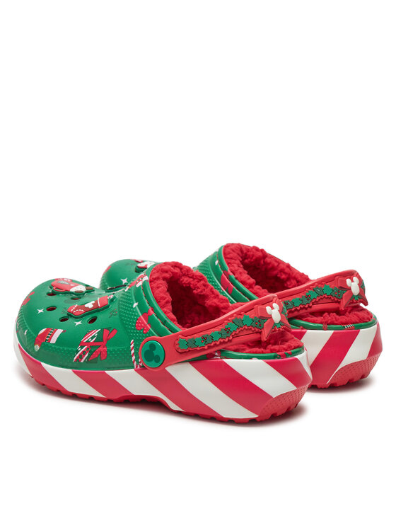 Crocs Crocs Şlapi Classic Mickey Xmass Lined Clog K 210814 Verde