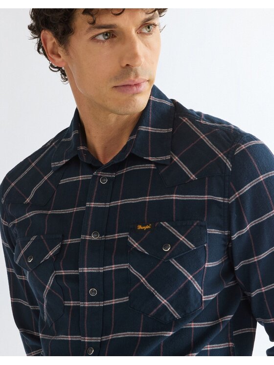 Wrangler Wrangler Koszula WESTERN SHIRT Niebieski Regular Fit
