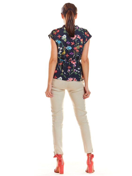Infinite You Infinite You Bluzka M194 Granatowy Basic Fit