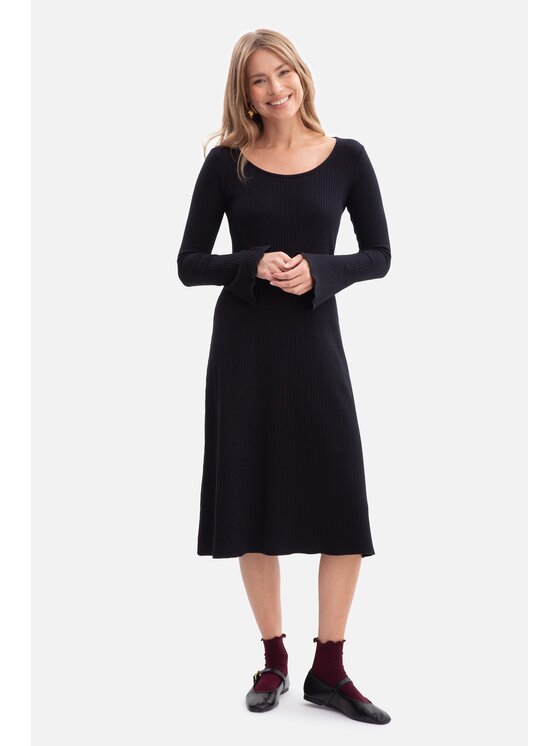 BeWear BeWear Sukienka dzianinowa b308 Czarny Baggy Fit