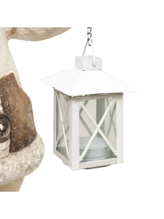 MIAhome MIAhome Figurka świąteczna Dziewczynka w czapce z latarnią 40 cm Biały