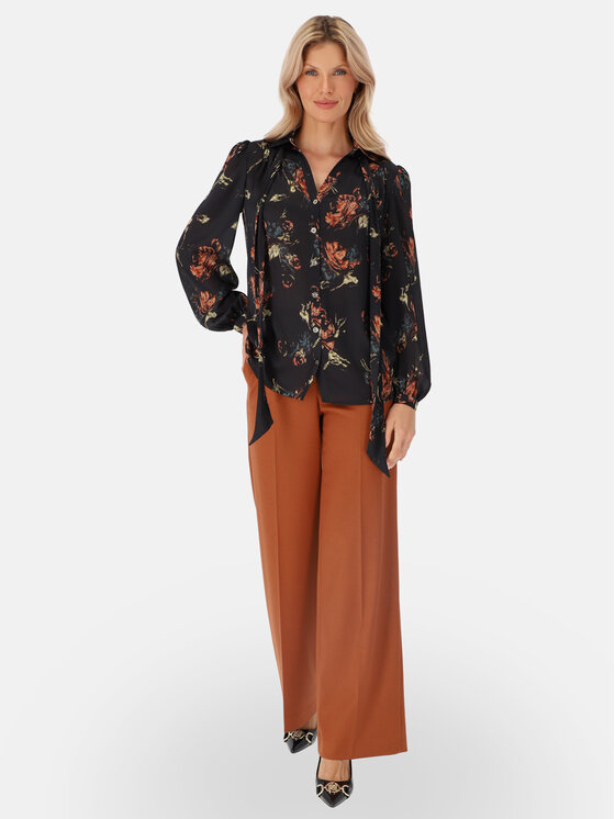 Potis & Verso Potis & Verso Bluzka Karo Granatowy Regular Fit