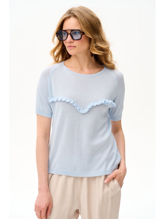 blue shadow blue shadow Bluzka Fiks Niebieski Regular Fit