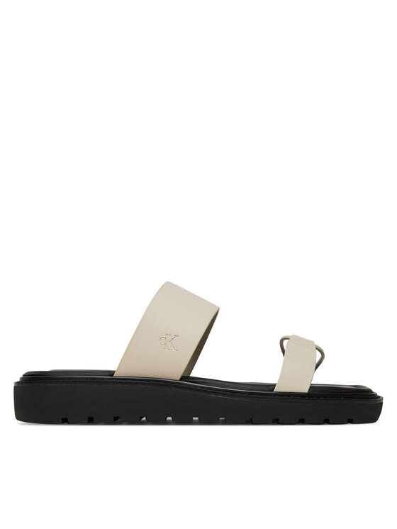 Şlapi Calvin Klein Jeans Rope Sandal Soft Lth Mg YW0YW01864 Écru