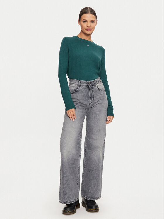 Tommy Jeans Tommy Jeans Pulover Essential DW0DW17254 Zelena Regular Fit