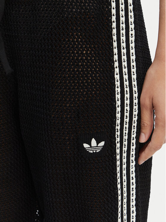adidas adidas Πλεκτό παντελόνι Knitted Crochet Firebird KC6494 Μαύρο Regular Fit