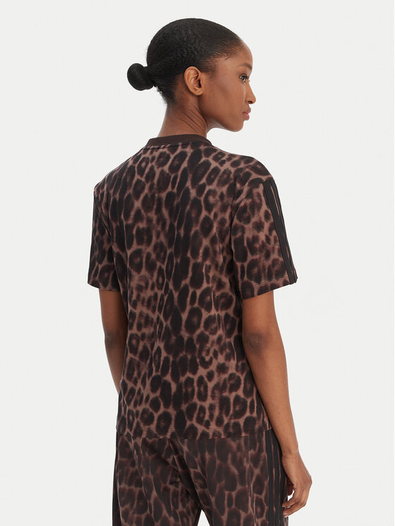 adidas adidas T-shirt Seasonal Essentials Leopard Print JZ0200 Marrone Regular Fit