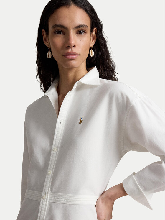 Polo Ralph Lauren Polo Ralph Lauren Košeľové šaty 211B22755002 Biela Regular Fit