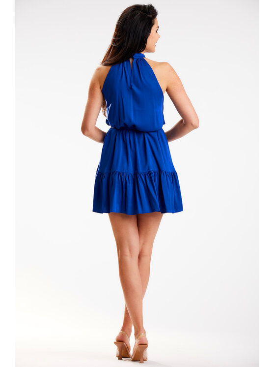 Awama Awama Sukienka letnia A580 Niebieski Basic Fit