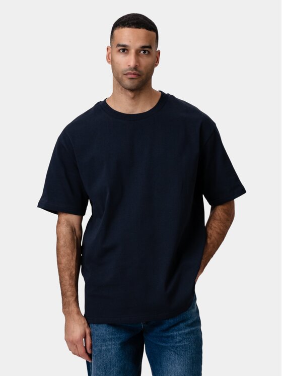 TeeShoppen TeeShoppen T-Shirt 'Basic Collection' Granatowy Oversize