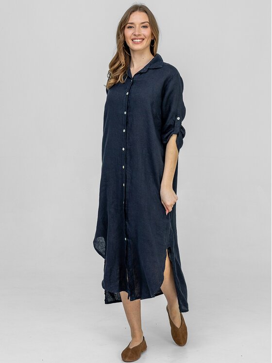 Perso Perso Košilové šaty RBE261579F Tmavomodrá Regular Fit