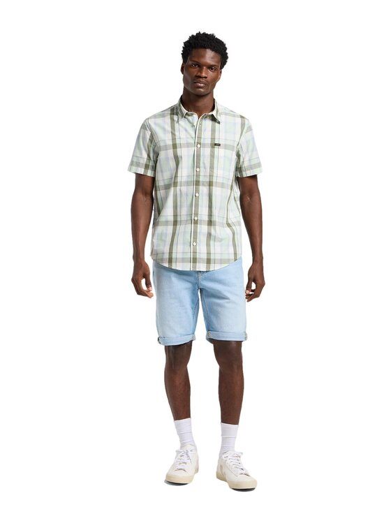Lee Lee Koszula 112363900 Zielony Regular Fit