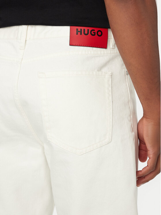 HUGO HUGO Дънкови шорти 50561648 Кремав Relaxed Fit