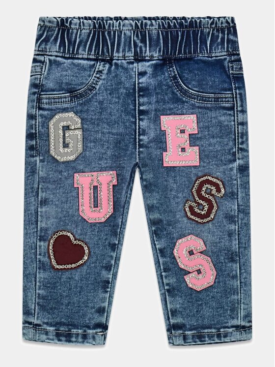 Guess Kids Guess Kids Kalhoty z materiálu 183318 Modrá Regular Fit