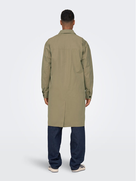 Only & Sons Only & Sons Trencz Malcom 22024246 Zielony Regular Fit