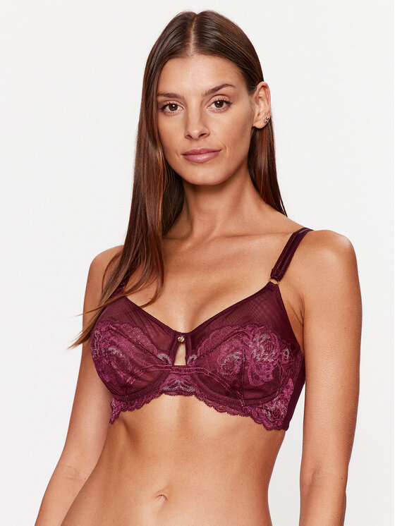 Triumph Nedrček S Kostjo Wild Peony Florale W01 10215982 Bordo Rdeča