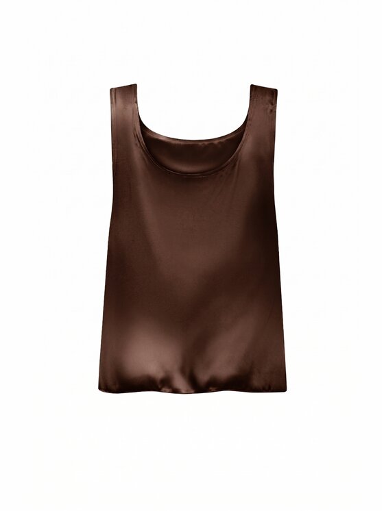 Cat&Cat Cat&Cat Top jedwabny basic Hnědá Regular Fit