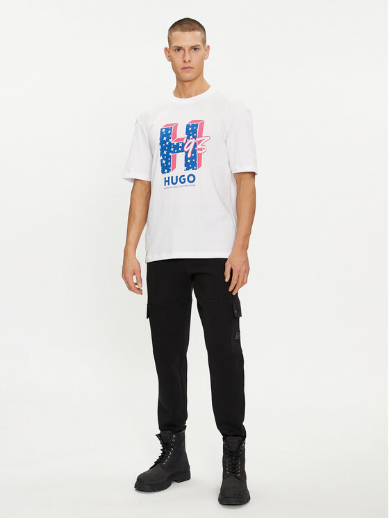 HUGO Hugo T-Shirt Nentryle 50513411 Bílá Relaxed Fit