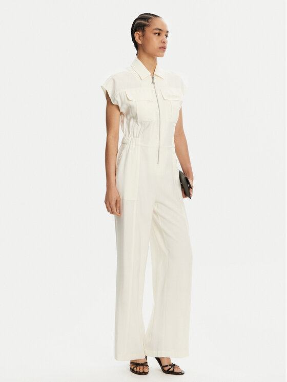 Patrizia Pepe Patrizia Pepe Salopetă 2T0072 A573 W146 Écru Regular Fit