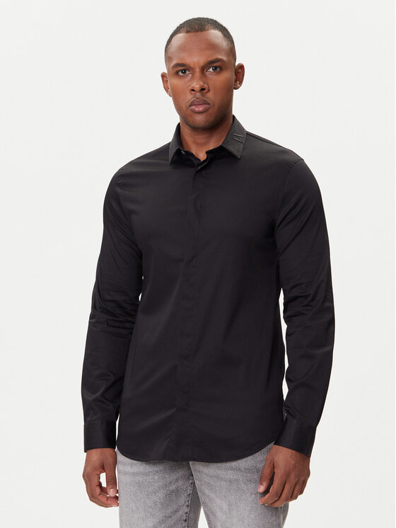 Armani Exchange Armani Exchange Košile XM001867 AF10192 UC001 Černá Slim Fit