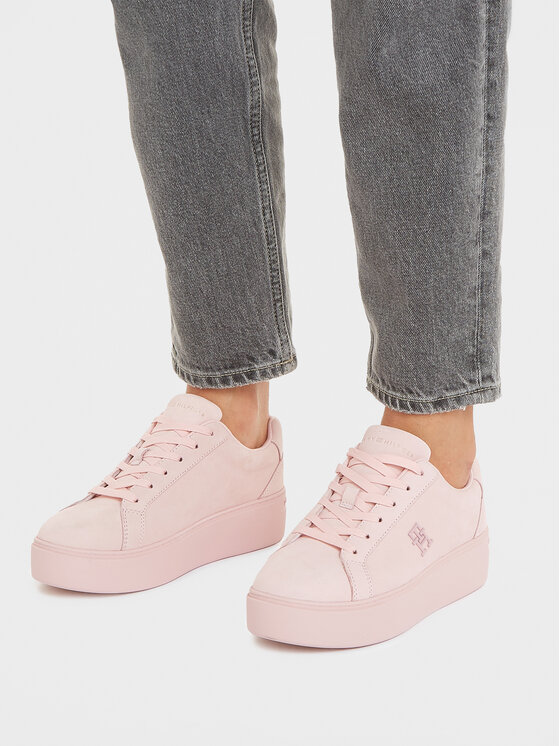 Tommy Hilfiger Tommy Hilfiger Sneakersy Platform Court Sneaker Nubuck FW0FW07912 Ružová
