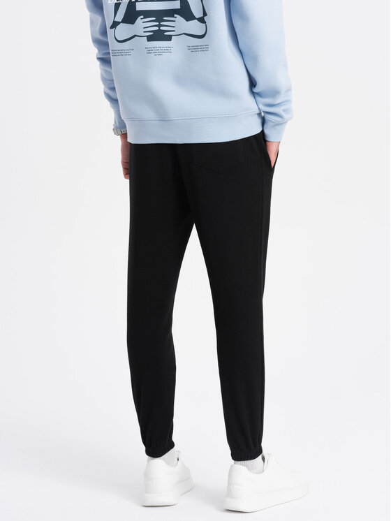 Ombre Ombre Teplákové kalhoty OM-PASK-0143 Černá Carrot Fit