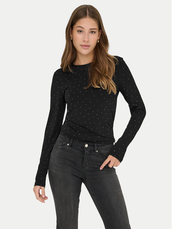 ONLY ONLY Bluză Zita 15358986 Negru Slim Fit