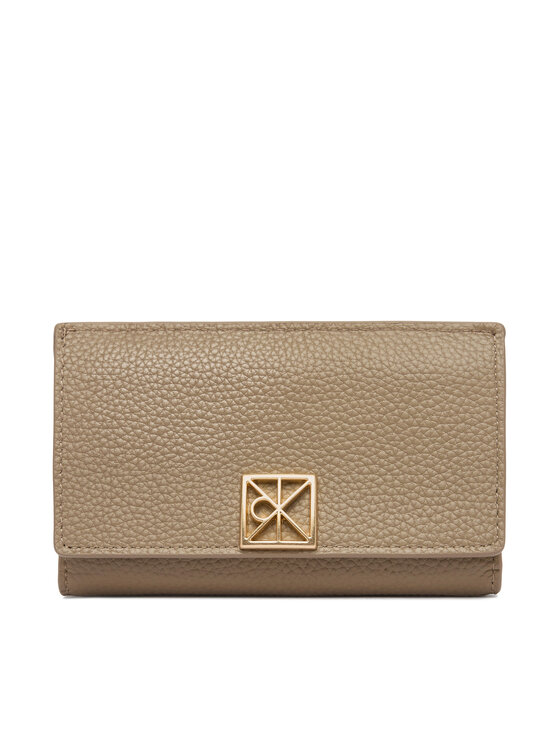 Calvin Klein Calvin Klein Портфейл Emblem Hw Pebble Snap Cardholder LV04F1127G Бежов