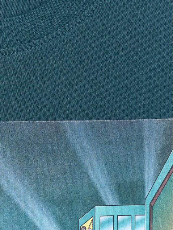 4F 4F T-Shirt CITY LINES Tyrkysová Oversize
