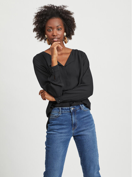 Vila Vila Hemd Lucy 14044253 Schwarz Relaxed Fit