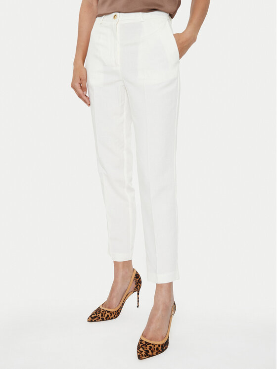 ViCOLO ViCOLO Bavlnené nohavice TB1564 Écru Regular Fit