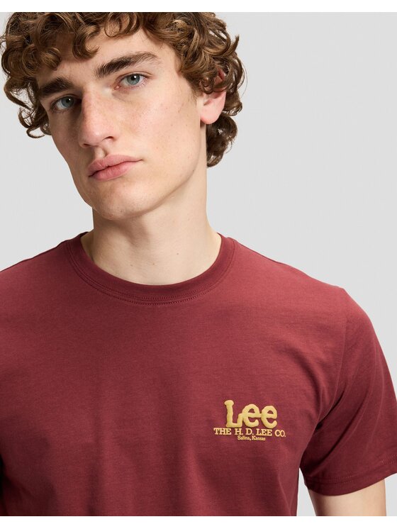 Lee Lee T-Shirt MEDIUMTEE Brązowy Regular Fit