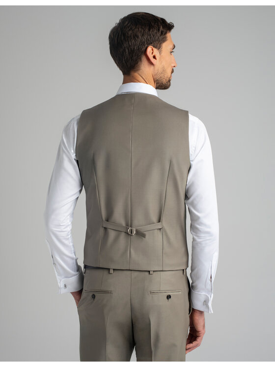 Borgio Borgio Kamizelka brione_gi Beżowy Slim Fit