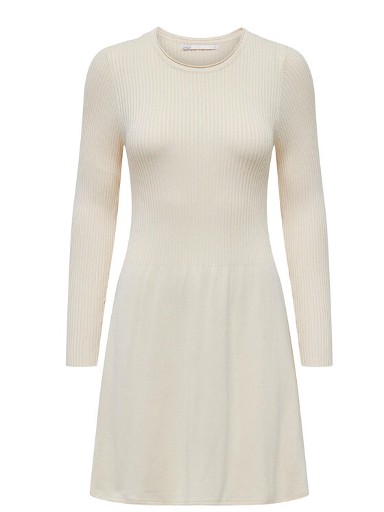 ONLY ONLY Strickkleid 15185761 Écru Regular Fit