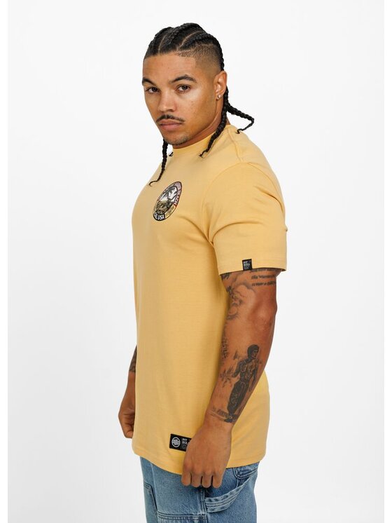 PITBULL PITBULL T-Shirt Koszulka Żółty Regular Fit