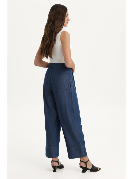 Deni Cler Milano Deni Cler Milano Spodnie materiałowe W-DC-5241-F2-I1-58-1 Granatowy Loose Leg